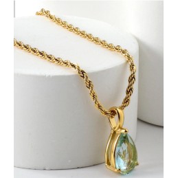 Collier o.z goutte bleu...