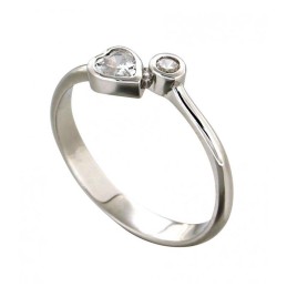 5221AGR-56 Bague coeur oz T56