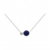 Collier duo lapis lazuli, oxyde de zirconium