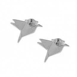 B.O Oiseau origami rhodié
