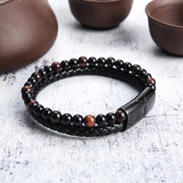 Bracelet 2 rangs, cuir...