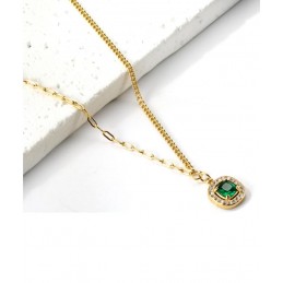 Collier carré o.z vert,...