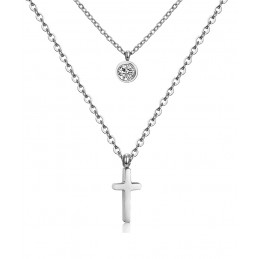 Collier Croix o.z, acier...